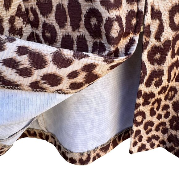 Toteables Susan Graver Vintage Leopard Print Womens Full Zip Long Sleeve Jacket - Picture 5 of 10